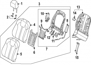 Driver's seat backrest tilt adjustment motor for Kia Sorento 21-26 HEV, PHEV, with memory