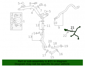 Cooling system return pipe tank-radiator Audi Q5 8R 13-17 3.0