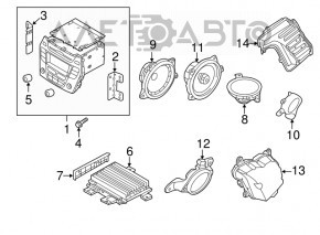 Radio tape recorder Hyundai Santa FE Sport 13-14 prerest, under premium audio