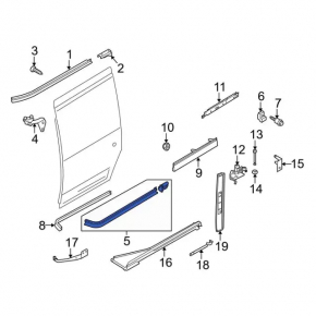 Hinge slide center rear left Ford Transit Connect MK2 13-25
