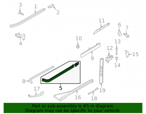 Hinge slide center rear left Ford Transit Connect MK2 13-25