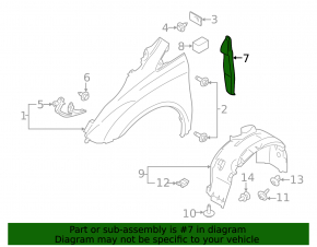Door-wing seal right Ford Transit Connect MK2 13- torn