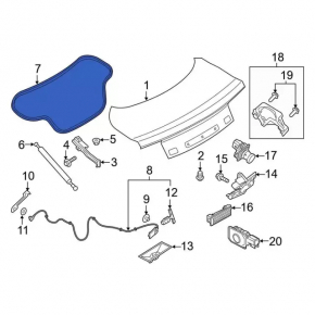 Ford Mustang mk6 15 convertible trunk lid seal