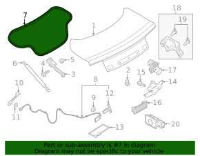 Ford Mustang mk6 15 convertible trunk lid seal