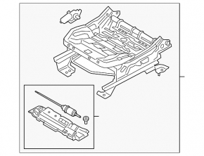 Left passenger seat runner for Ford Escape MK4 2022 without frame
