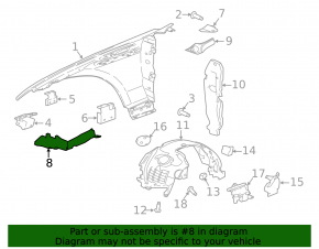 Wing seal hood-wing right Jaguar F-Pace X761 17-