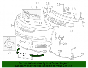 Front Bumper Lip Left Chevrolet Impala 14-20