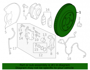 Front left brake disc Nissan Leaf 18- 282/28 mm