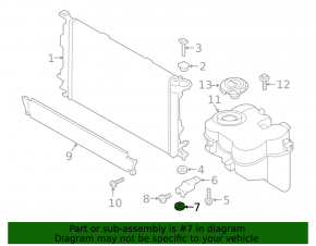 Lower left radiator support for Porsche Macan 15-24 2.9T, 3.0T, 3.6T (rubber + metal, washer)
