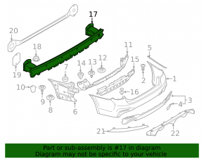 Rear Bumper Reinforcement BMW 5 G30 18-20 M550iX
