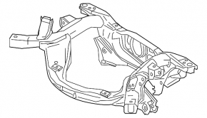 Toyota Rav4 16-18 hybrid AWD rear subframe with wishbones, rusty