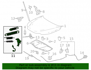 Right hood lock for Lexus NX 22-25 Japan-built