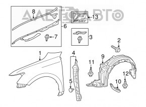 Front left fender liner Lexus CT200h 11-17