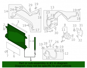 Air conditioning condenser radiator VW Tiguan 09-18