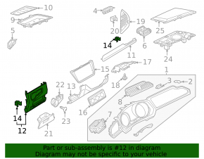 Driver's knee dashboard trim assembly VW Tiguan 18-24 gray