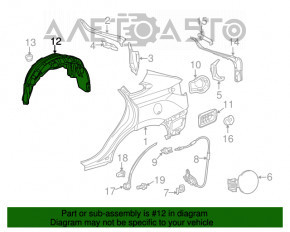Rear left fender liner for Lexus RX350 RX450h 10-15