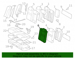 Rear seat, 2nd row, upper left side, Toyota Camry v55 15-17 USA, beige cloth, for cleaning
