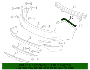 Left rear bumper mount for Acura RDX 19-25