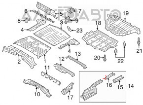 Rear beam protection with diffuser for Nissan Leaf 11-12