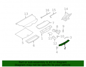 Nissan Rogue 08-15 trunk opening trim