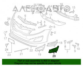 Right fog light frame Kia Optima 14-15 rest