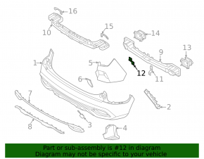Lower left rear bumper bracket for Kia Seltos 2021-23
