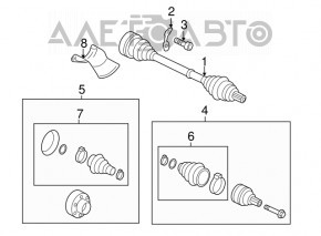 Drive axle rear left Audi A4 B8 13-16 rest 2.0T rusty