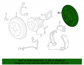 Rear left brake disc cover Chevrolet Trax 15-22 FWD for drum