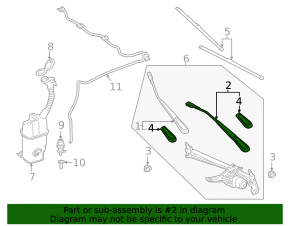 Left windshield wiper arm for Mercedes A-class V177 19-22