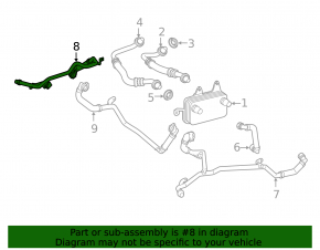 Cooling pipe of the electric motor control unit of the automatic transmission Mercedes W167 GLE 450 20-23 3.0h