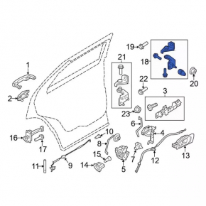 Door hinge upper rear right Ford Fusion mk5 13-20