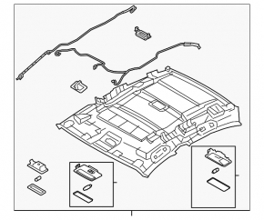 Headlining Mazda 3 14-18 BM without sunroof