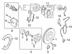 Front left ABS sensor wire for Mazda3 MPS 09-13
