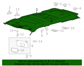 Ford Explorer 11-15 roof trim without sunroof black