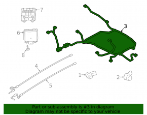 Wiring for the rear bumper of a Ford Escape MK4 20-26 for parking sensors, without a towbar, without automatic parking