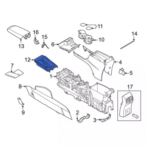 Center Console Trim Cup Holders Ford Bronco Sport 21-25 Gray