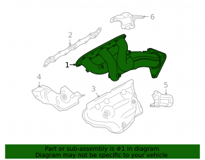 Right exhaust manifold for Infiniti G37 4D 08-13, rusty