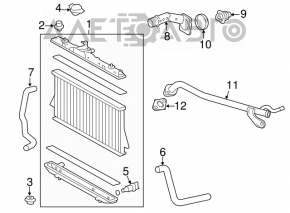 Water cooling radiator Toyota Highlander 14-19 2.7