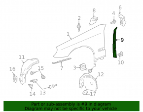 Wing seal door-wing left Mercedes W211