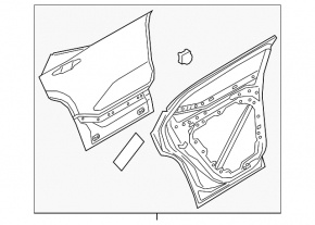 The bare rear right door of a Volvo XC40 19-26