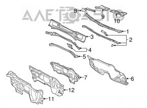 Right plastic windshield wiper grille for VW CC 08-17