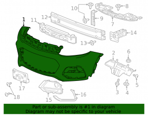 Front bumper, bare, Chevrolet Trax 17-20