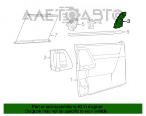 Door trim inner rear right Dodge Grand Caravan 11-20 structure