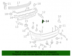 Rear bumper mount inner small right Lexus RX300 RX330 RX350 RX400h 04-09 broken mount
