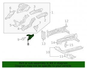 Front left fender bracket for Toyota Prius 23-26