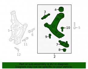 Lower front left control arm Kia Sorento 21-26