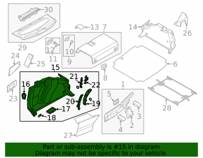 Arch trim left VW Jetta 13-16 USA hybrid, black