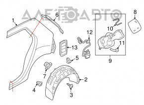 Rear left mudguard VW Golf 15-