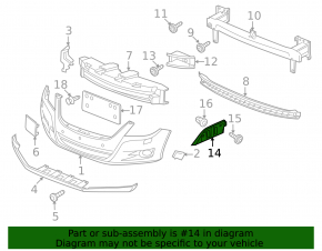Front bumper mount right VW Tiguan 09-11 prerest