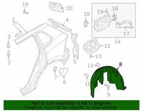 Rear right mudguard VW Tiguan 18-